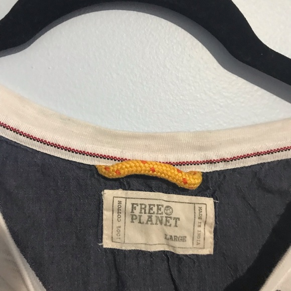 FREE PLANET Large Nautical Short Sleeve Shirt - Picture 2 of 2